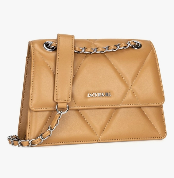 Jackie & Jill Handbags - Jackie & Jill Tan Quilted Shoulder Bag Convertible NWOT‎